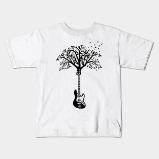 Bass Guitar Tree Light Theme Kids T-Shirt